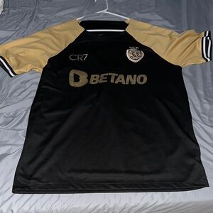 Nike Cristiano Ronaldo sporting Lisbon special edition Black and Gold Jersey